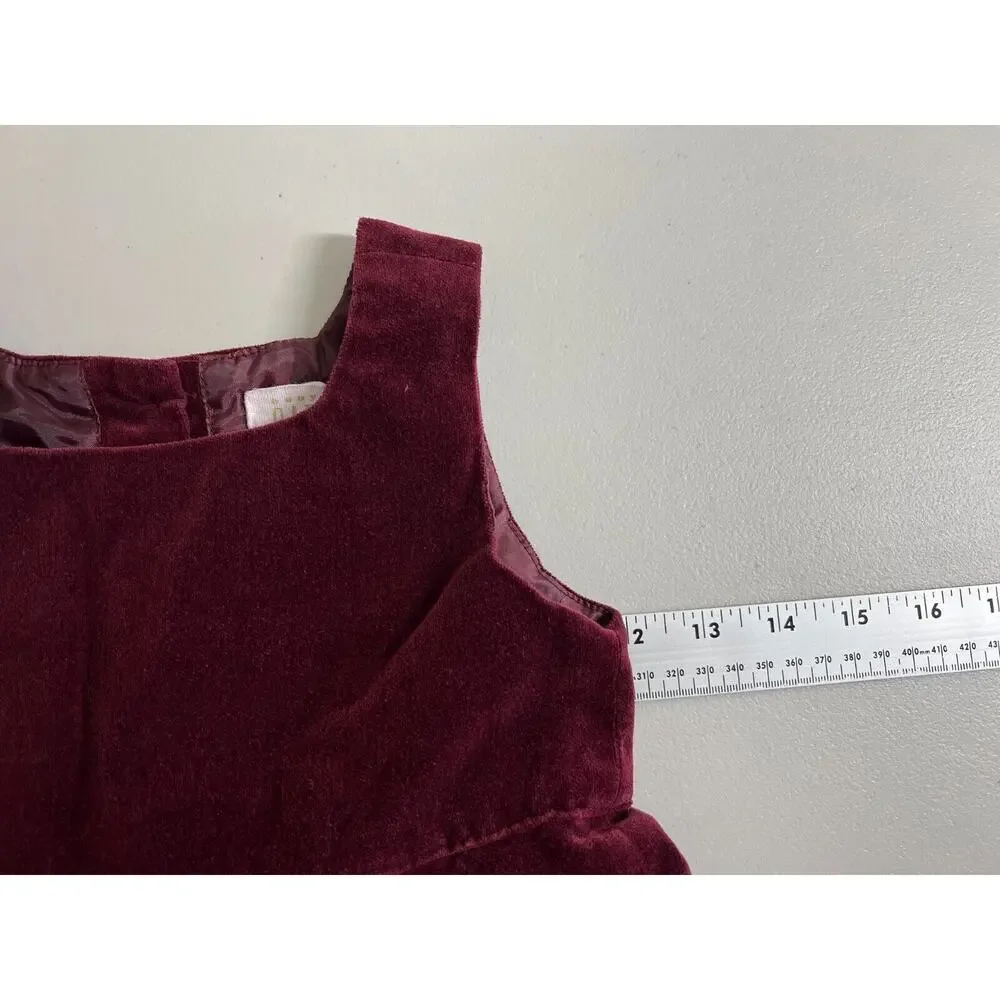 Baby Gap Floral Velvet Dress Size 3XL 30-36 Months Lined Burgundy Red Holiday